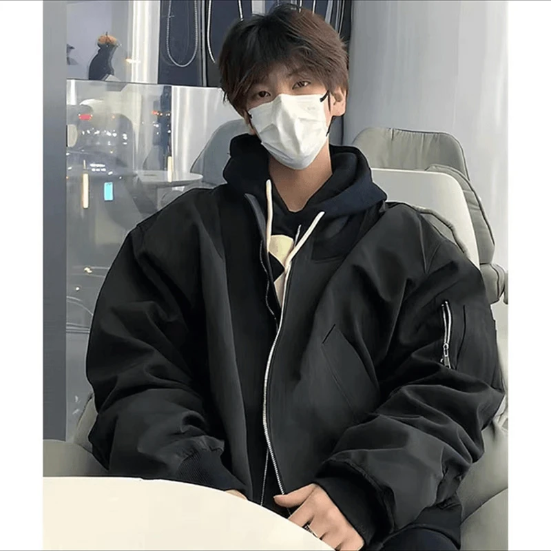 cleanfit短款外套男款秋季痞帅高街飞行员夹克美式高街vibe棒球服