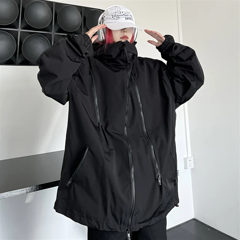 黑武士高街vibe冲锋机能夹克美式oversize外套春秋hiphop工装上衣