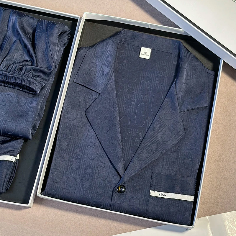 Sifuma/斯服玛《富豪公子》青少年男士睡衣夏季冰丝短袖薄款可出门