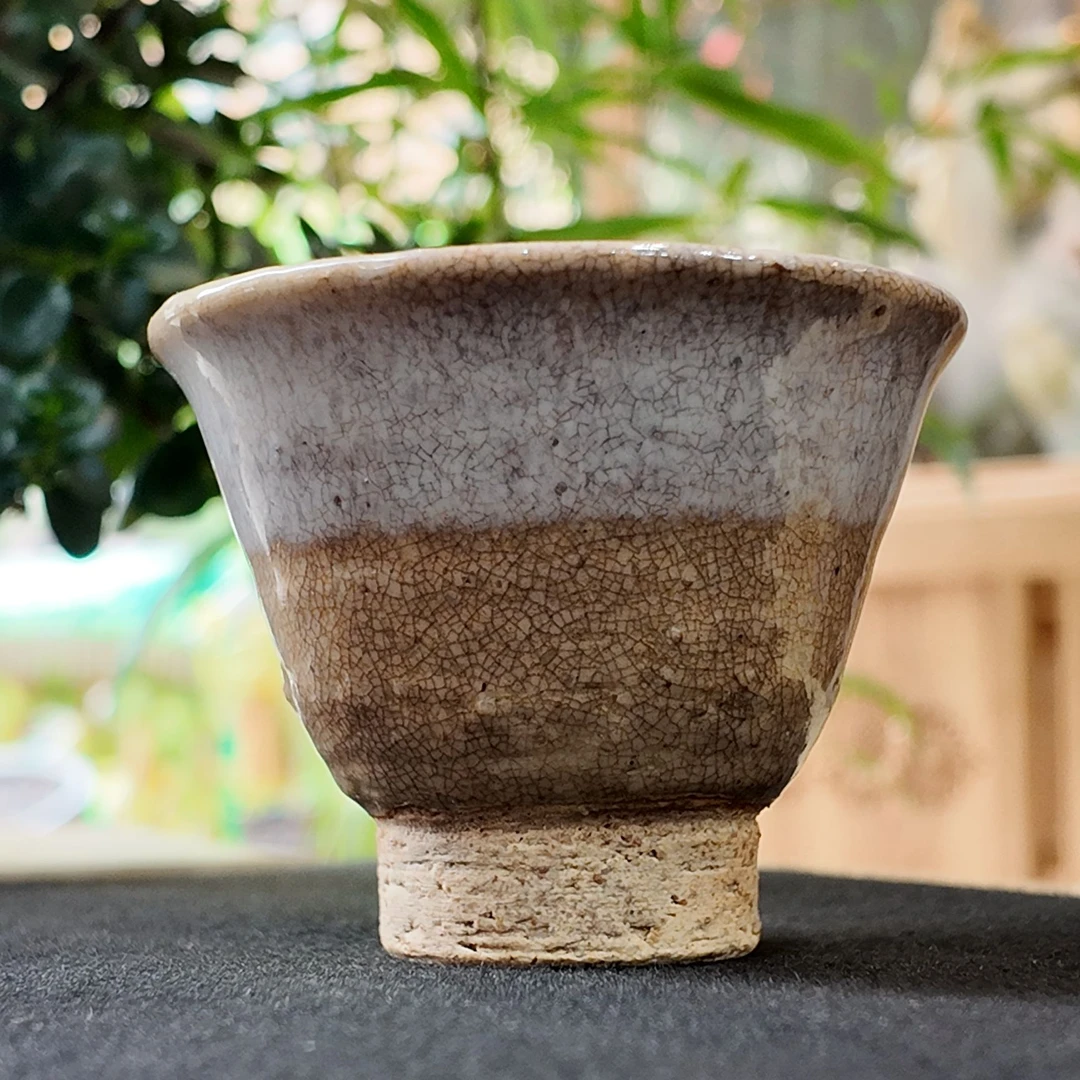 萩烧粗陶复古手工日式大茶杯水杯主人杯孤品