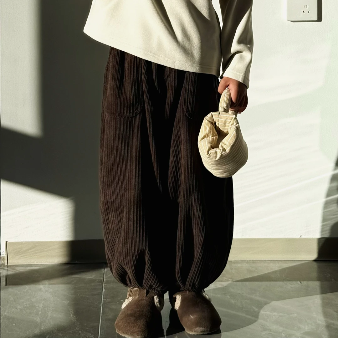 【山野丸子】儿童休闲灯芯绒裤韩版加绒百搭