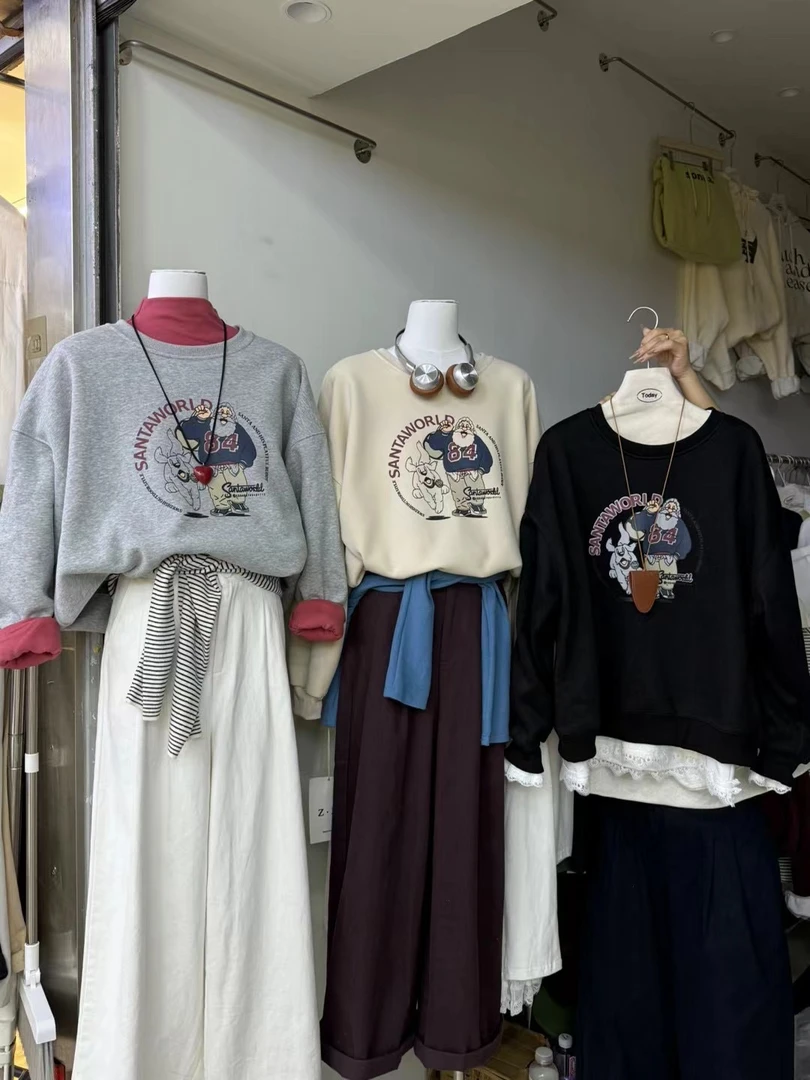 Today家秋冬SANT卡通加绒圆领卫衣8391