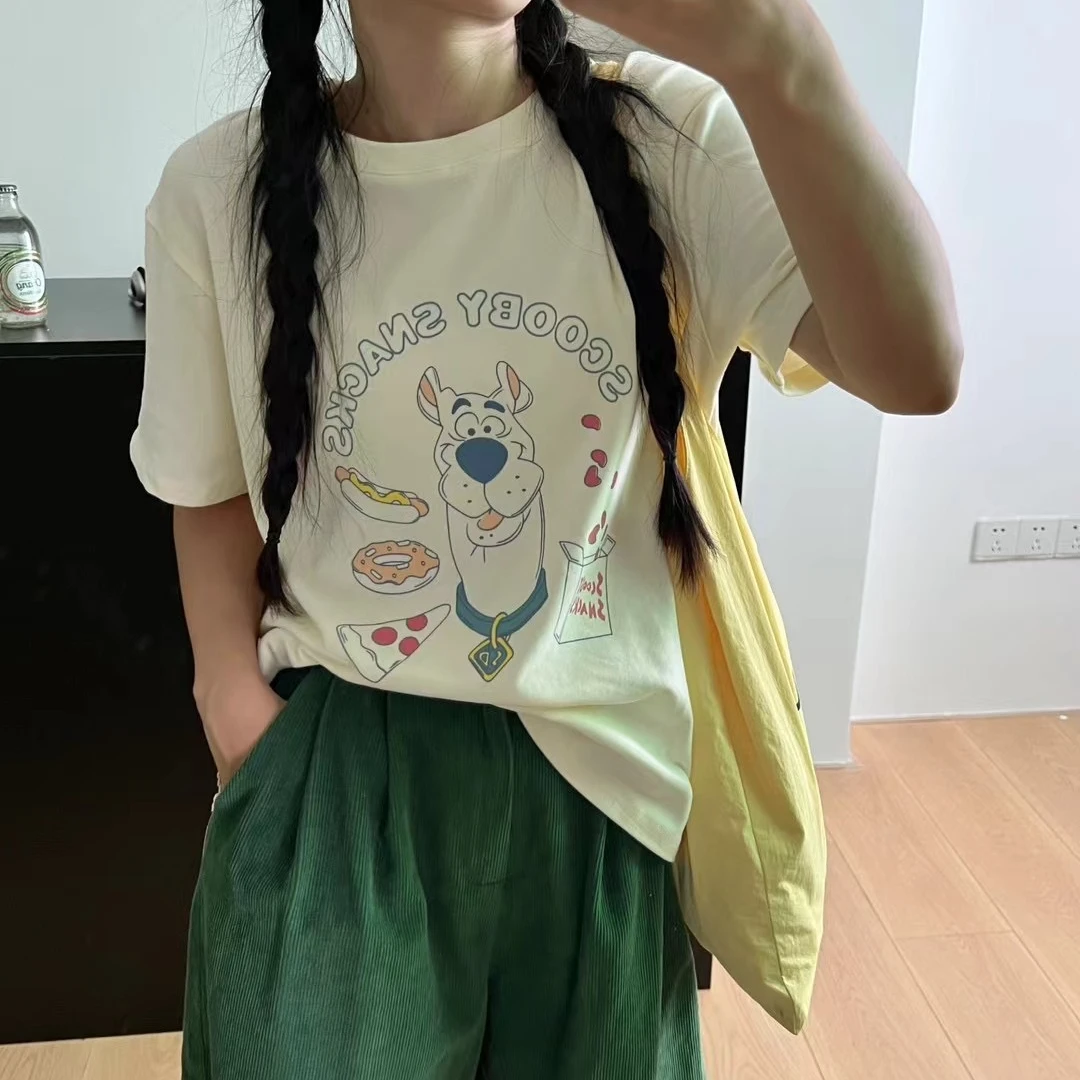 可可推荐~Today家秋冬小狗印花磨毛短袖7158