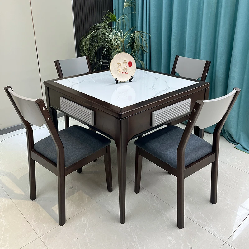 新中式小户型全实木麻将机麻将桌餐桌两用全自动家用一体现代简约