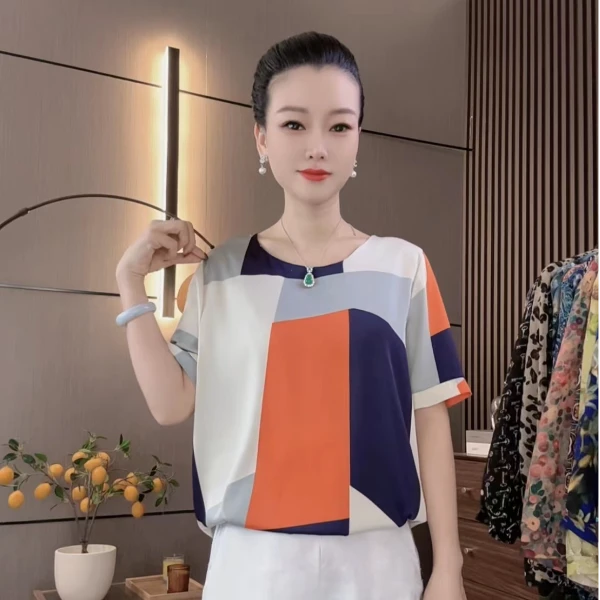 〖菱形格〗2024新款时尚遮肉显瘦衬衫上衣洋气百搭