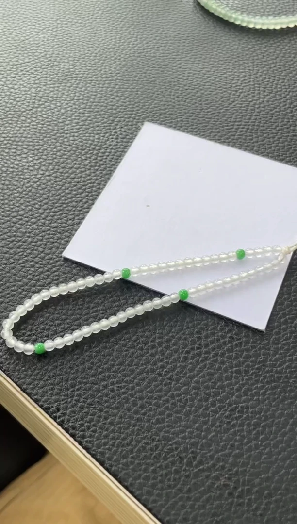 【闪购商品】定制翡翠未镶嵌卡3珠串1500+150