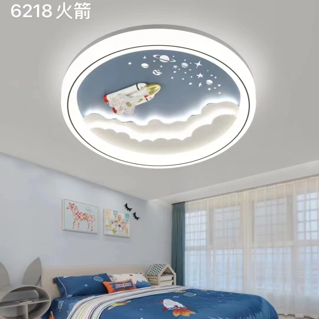 纵凌儿童房卡通女孩创意护眼儿童灯可爱房间火箭书房宇航员个性