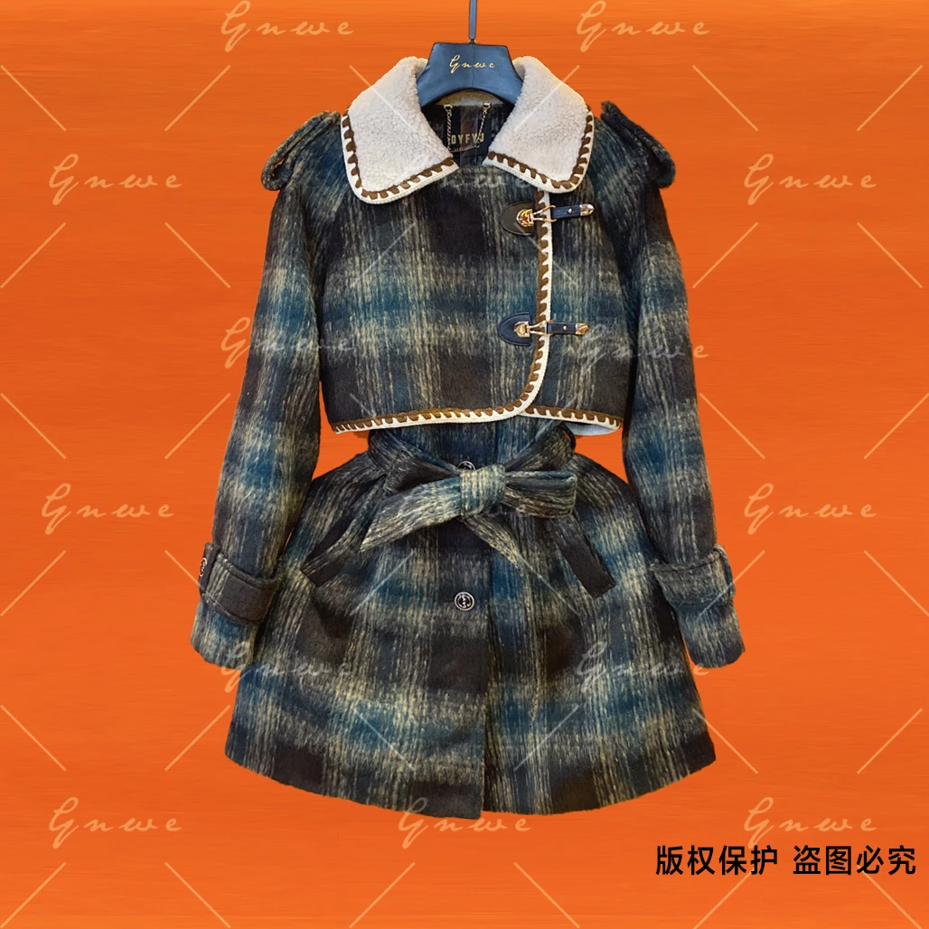 【私人订制 1】秋冬高奢格子时尚气质洋气翻领外套  G105