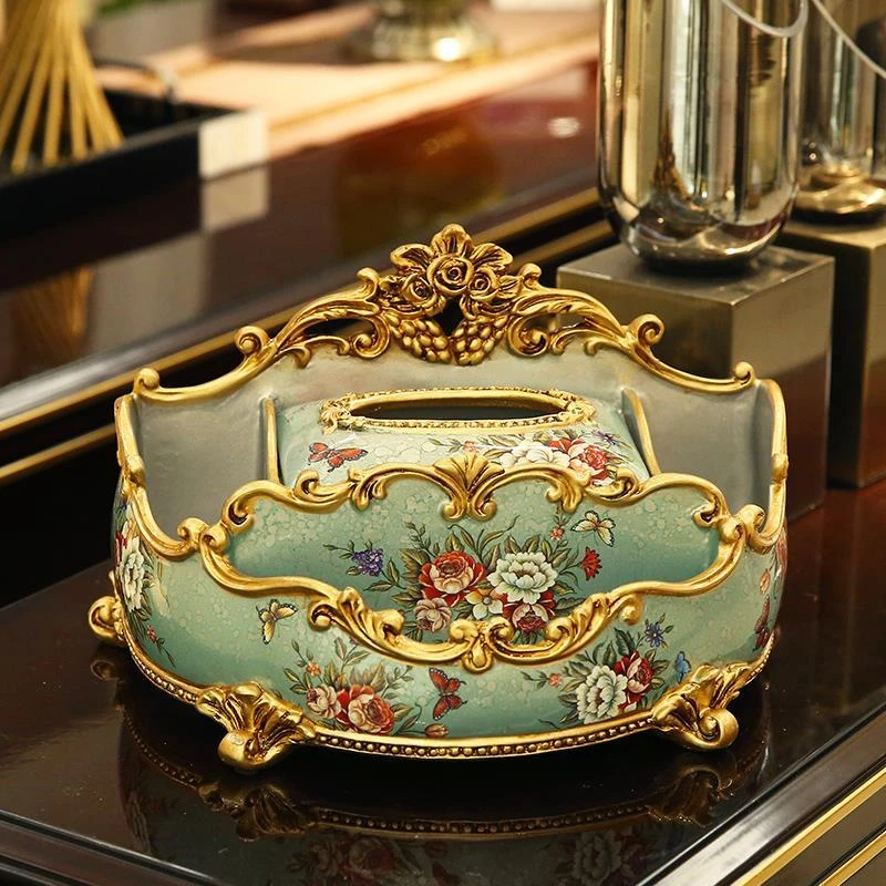 大号欧式纸巾盒创意多功能遥控器桌面收纳盒家用客厅餐巾纸抽盒