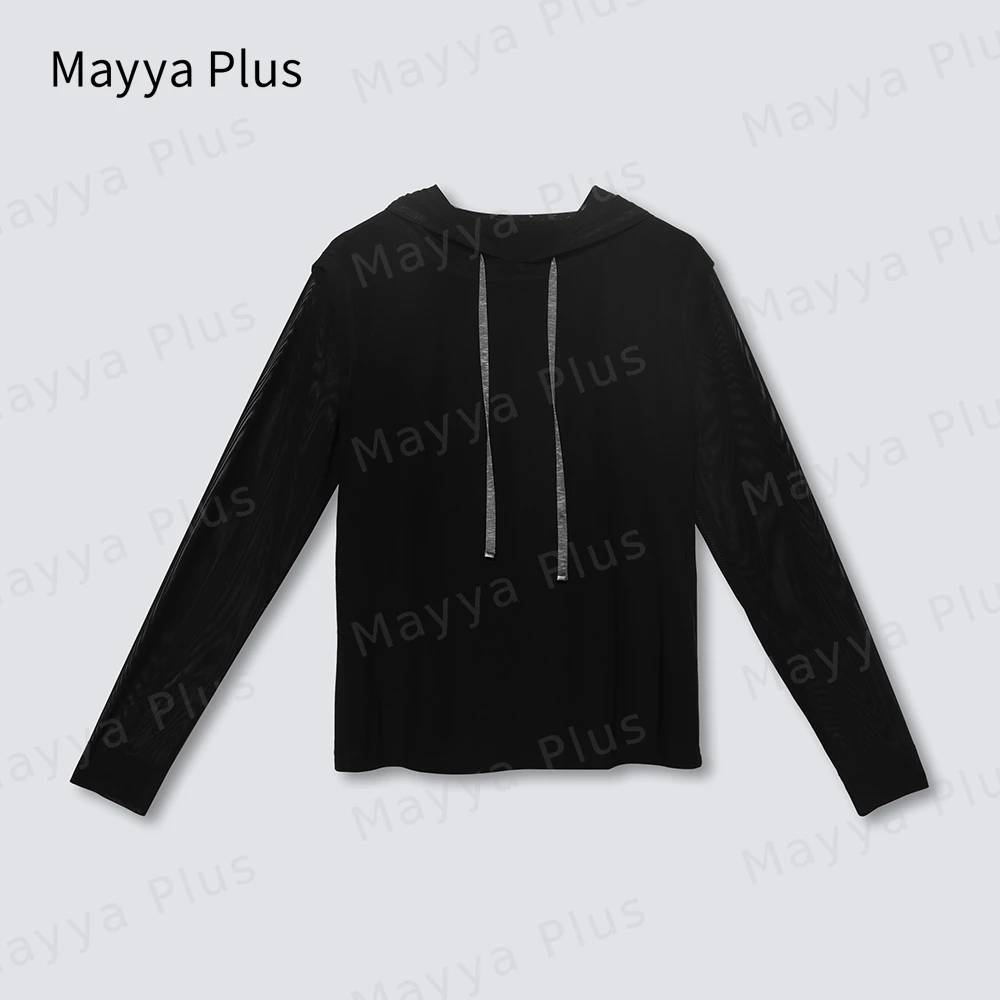 【网纱帽衫】Mayya Plus原创时尚气质显瘦遮肉百搭休闲衬衫32336318