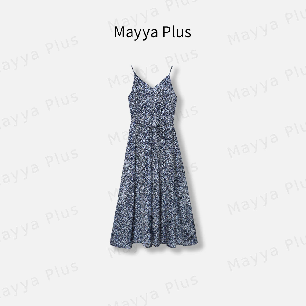 【花锦瑟】Mayya Plus时尚新品轻奢气质显瘦款梭织连衣裙32417203