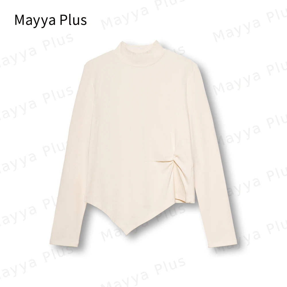 【扭结艺术】Mayya Plus时尚新品气质显瘦百搭款热力感上衣32347610