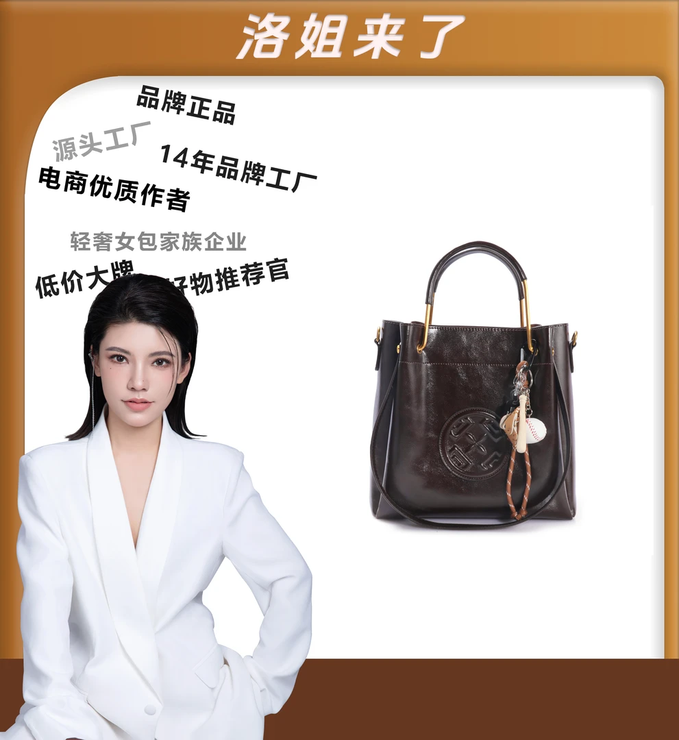 【大胃王】【洛姐来了】新款轻奢韩版手提大容量单肩斜挎包（送挂饰）