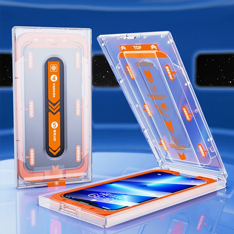 现货※苹果12/13/14无尘舱抽拉式贴膜不进灰速贴强抗指纹超强防爆