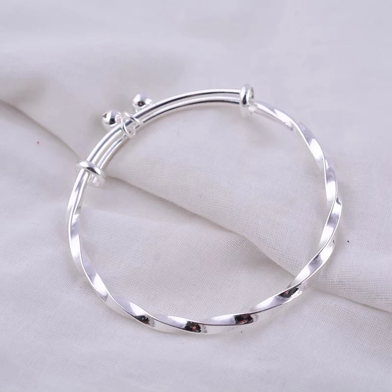 铜合金手镯 扭纹铃铛手镯时尚简约莫比乌斯款可调节闺蜜女友生日