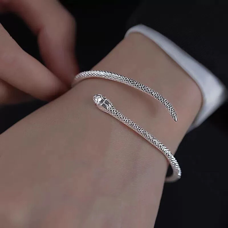 铜合金手镯 灵蛇手镯女冷淡风小众设计高级轻奢2024新款银镀手环