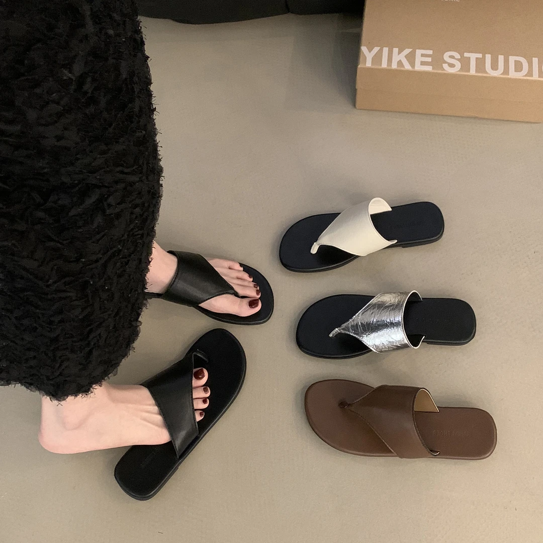 新中式小众平底夹脚拖鞋女鞋2025新款夏季时尚罗马鞋凉拖鞋沙滩鞋