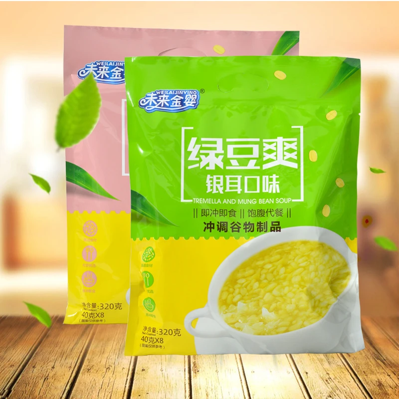 绿豆爽绿豆汤绿豆饮品银耳莲子百合夏日营养代餐冻冰棒饱腹绿豆羹
