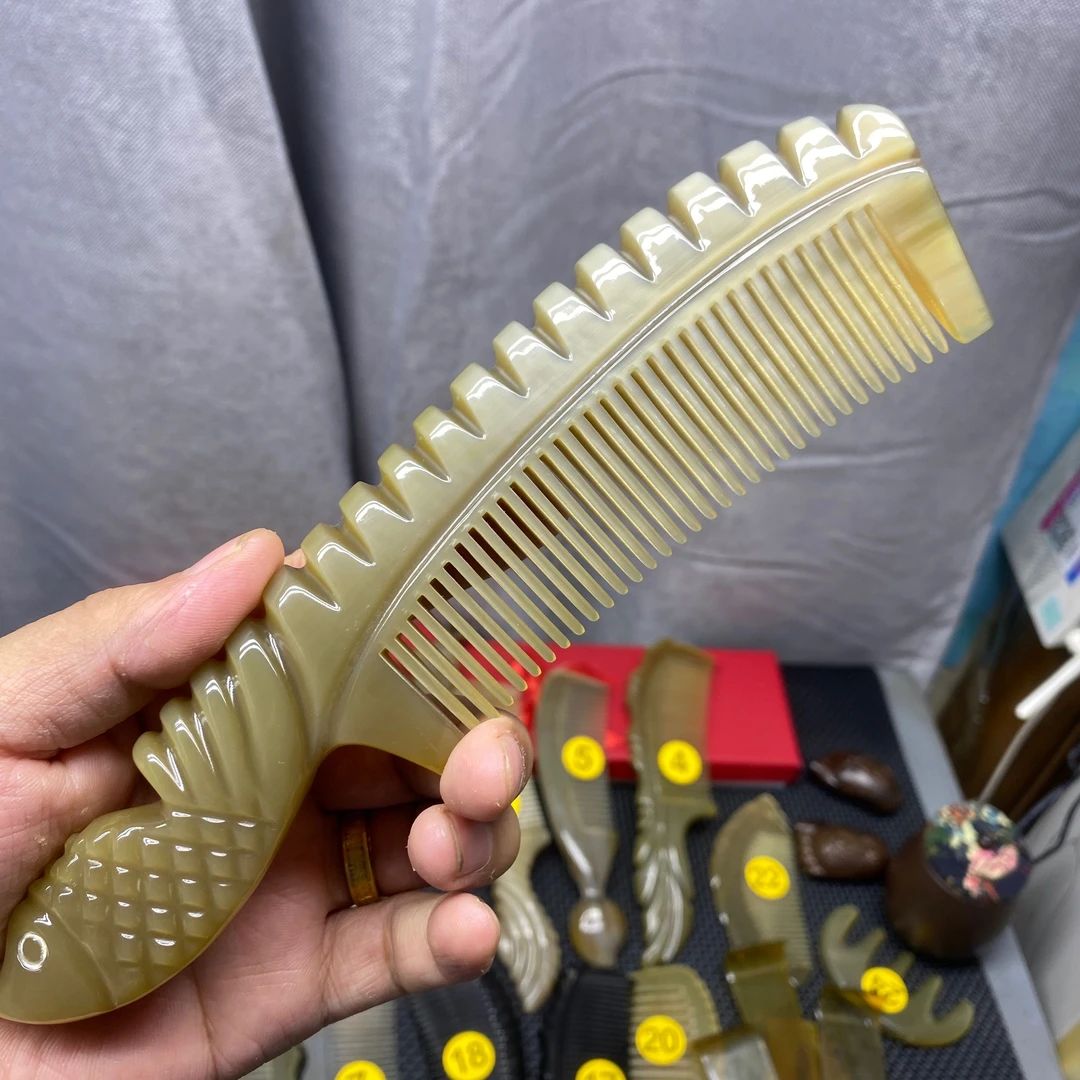 年年有鱼款牛角梳精品家用加厚大号顺发洗头两用高档