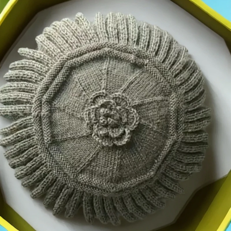 成品手工编织妈妈灯笼帽子女士秋冬针织中粗细羊毛线冬季保暖薄款