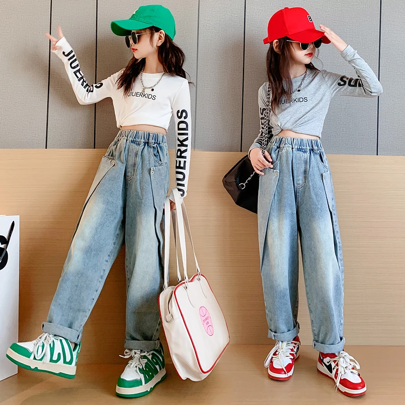 女童2025年春季新款中大童长袖打底衫时尚洋气百搭修身弹力打底衫