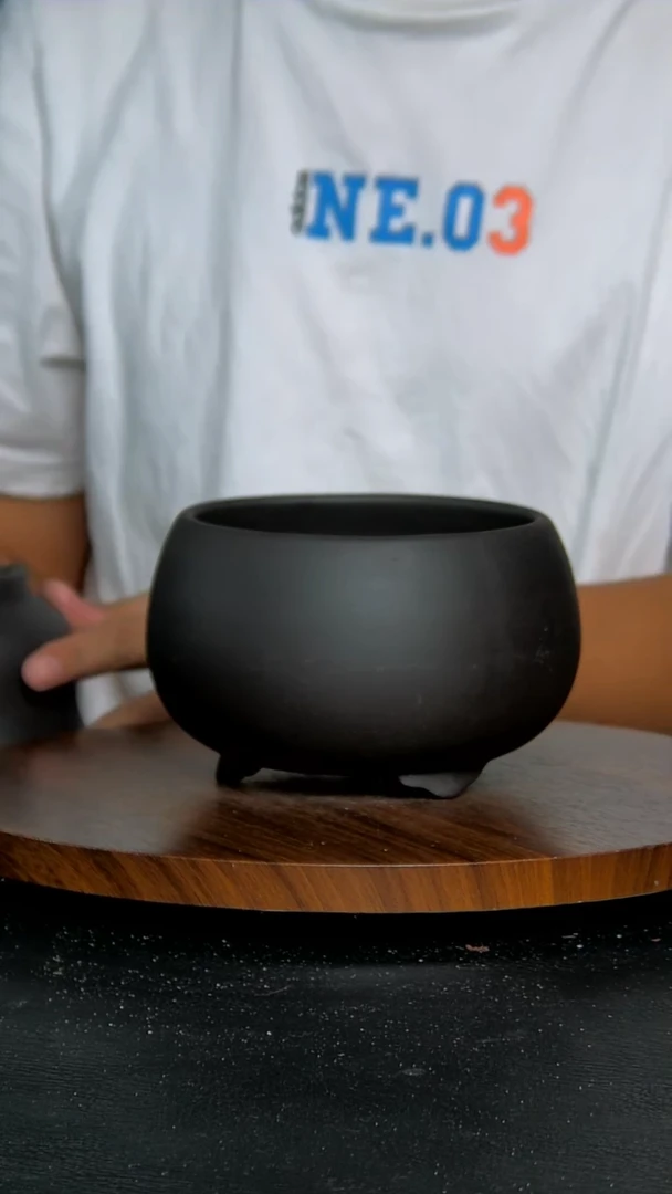 【闪购商品】紫砂20CM以下红泥三足大口12*8