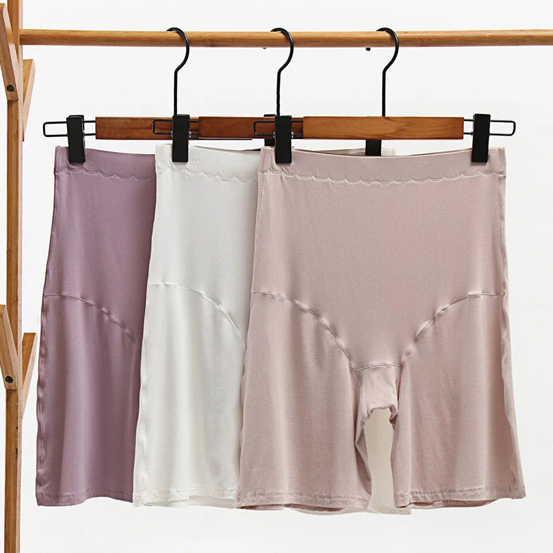 大码5分莫代尔安全裤宽松加肥防走光加档免穿内裤一体高腰打底裤