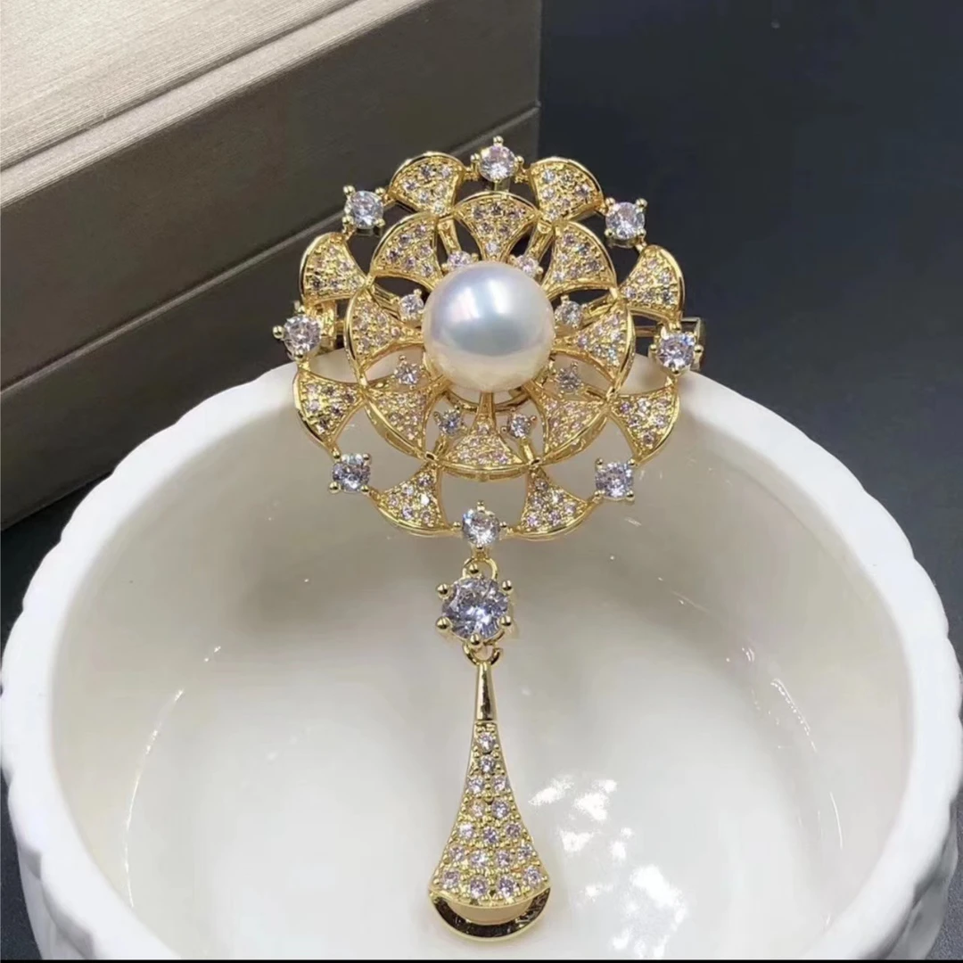 【西子美甄选】淡水珍珠/白珠胸针/7-8MM合金/