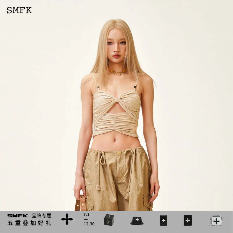 SMFK蝴蝶运动吊带 UTK30CH 可调节网纱性感修身吊带女