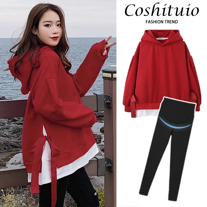 孕妇卫衣春装中长款女上衣洋气时髦2024大码春秋款新款套装时尚款