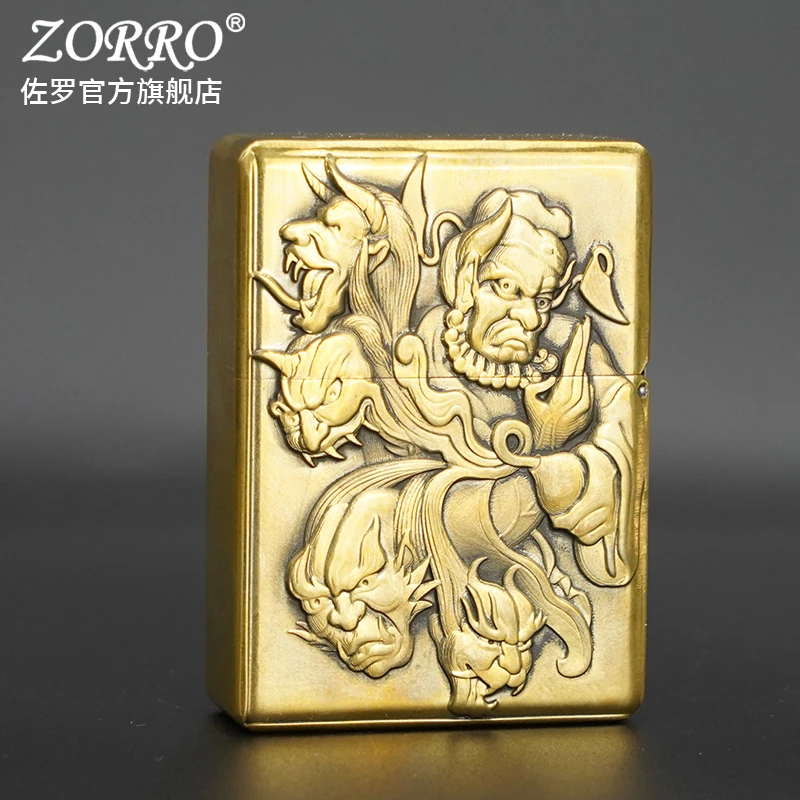 ZORRO佐罗3D浮雕钟馗现世防风煤油打火机912S重甲创意送男友礼物