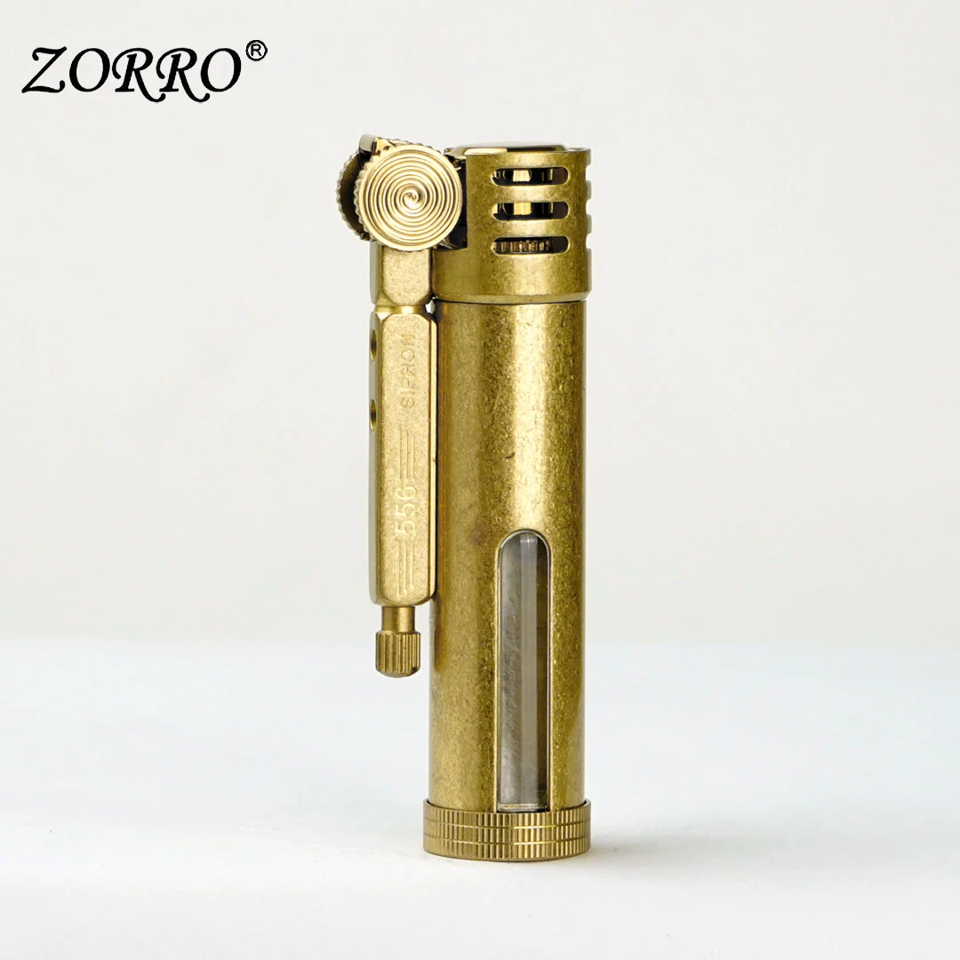ZORRO佐罗防风煤油打火机复古可视透明油仓556黑金红镍礼物送男友