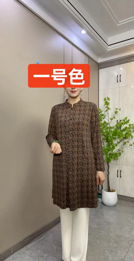 134夏季水晶麻开襟礼拜服妈妈装（有兜）