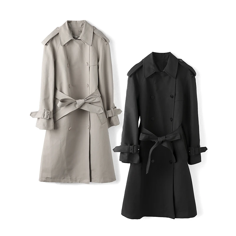 37585【然系列】气质通勤宽松长款风衣RAQ25628