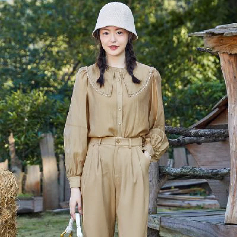 32477【觅系列】温柔花边衬衫31MQ21A082