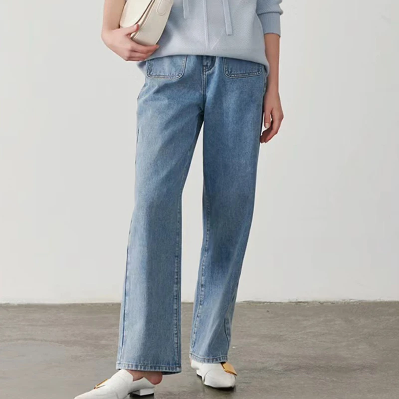 39034【碧K系列】设计感直筒牛仔裤TC4138