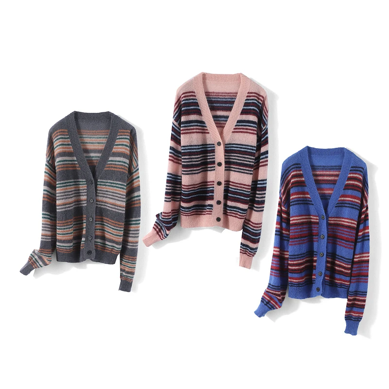 33598【然系列】条纹针织开衫231RDWT029