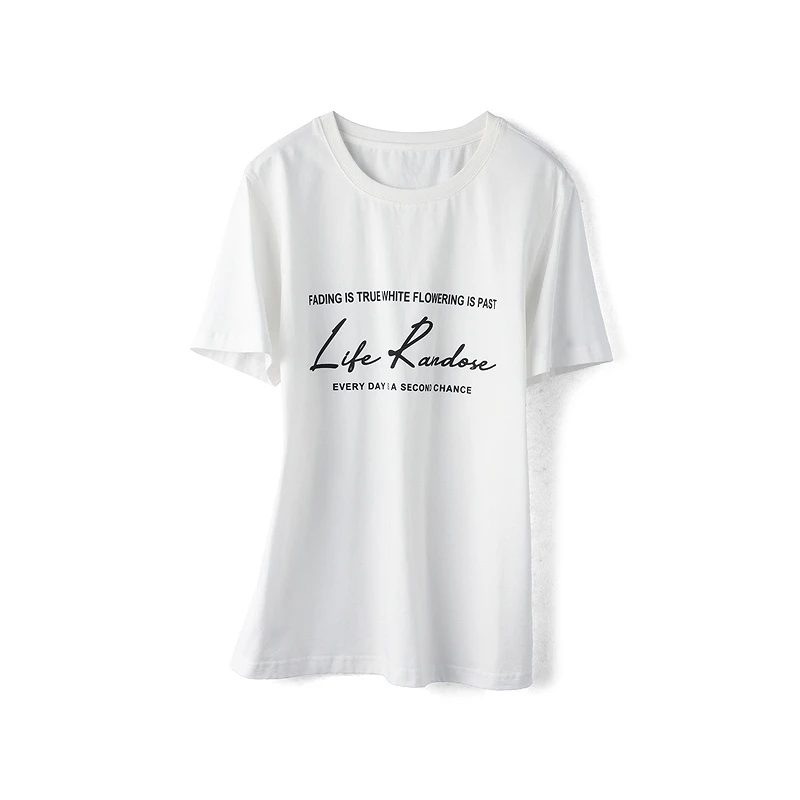 37584【然系列】圆领字母修身显瘦T恤RAQ25288