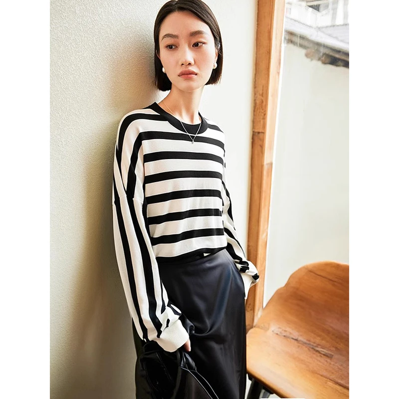 32191【哈系列】亮色条纹针织衫HNM158