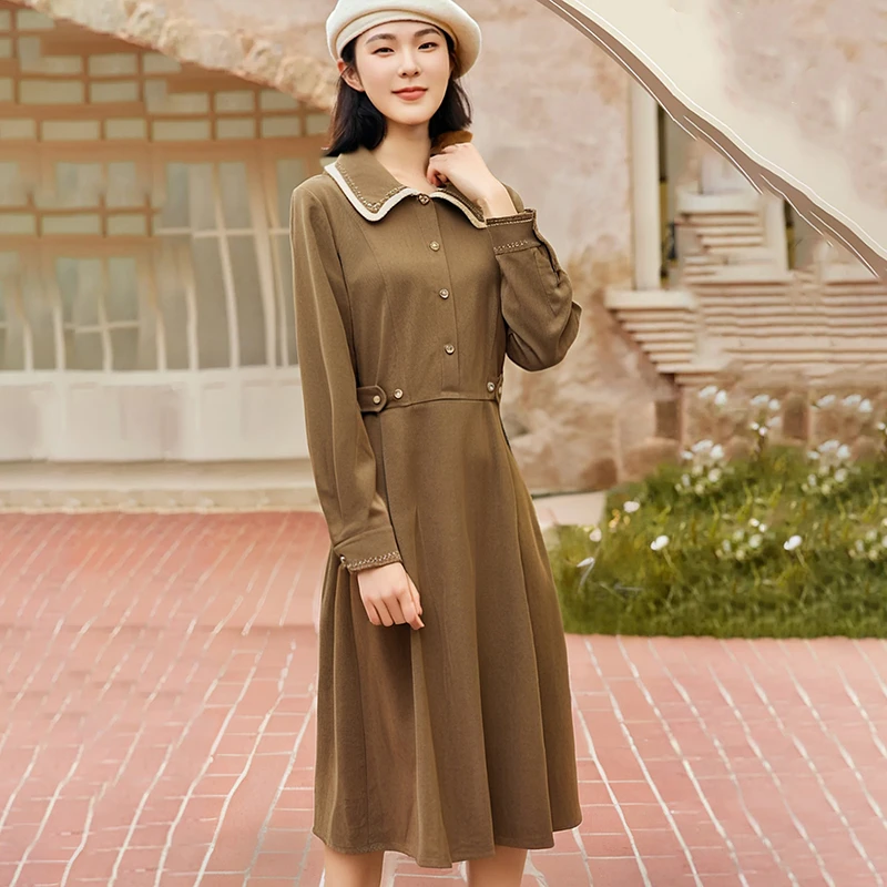 39223【觅系列】娃娃领连衣裙35MJ019B071