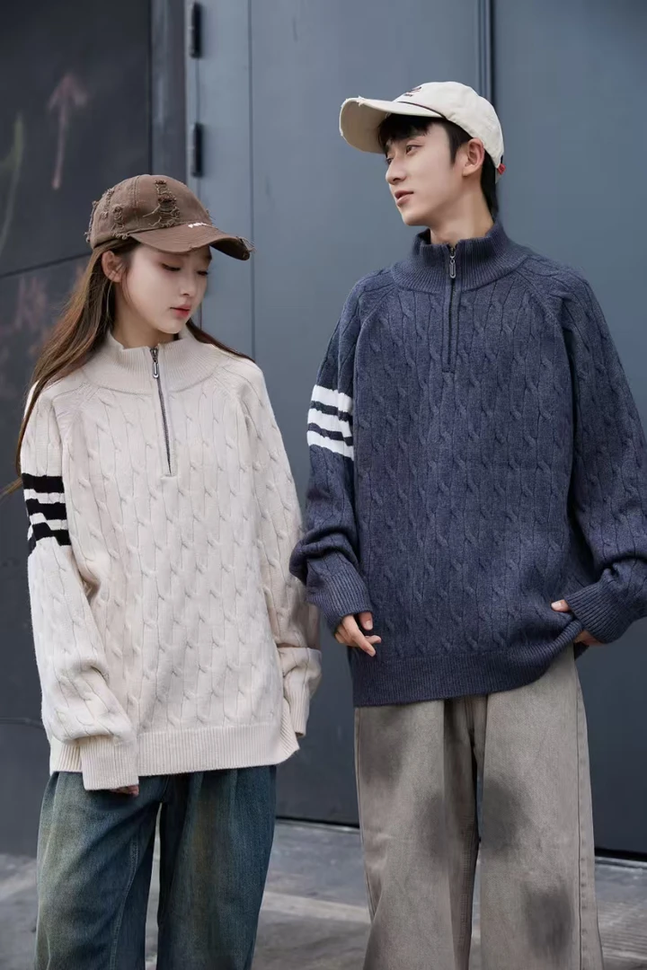 初高中学生立领毛衣