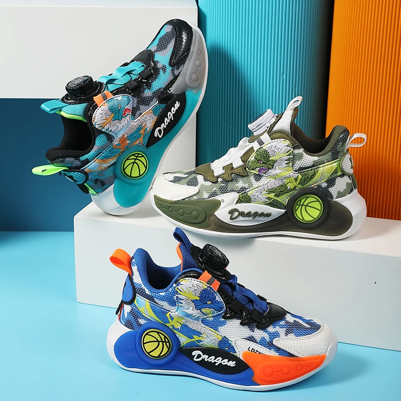 龙队长儿童篮球鞋新款小学生中大童青少年休闲运动训练鞋男童鞋女