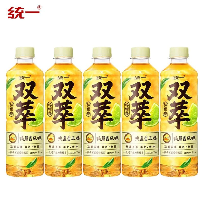 【包邮】统一双萃柠檬茶500ml*5瓶装鸭屎香风味柠檬味茶饮料yb