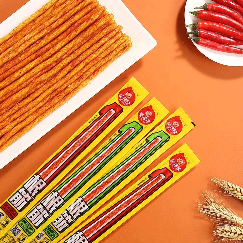 笑辣辣一根筋牛筋辣条网红休闲食品小吃超长麻辣零食整箱y