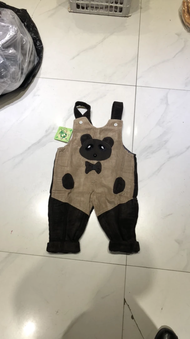 四季款高端洋气时尚宽松条绒背带罩裤