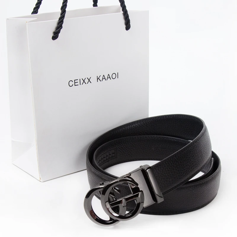 男士皮带自动扣休闲真皮纯牛皮新款皮带男款时尚腰带黑色裤带潮流