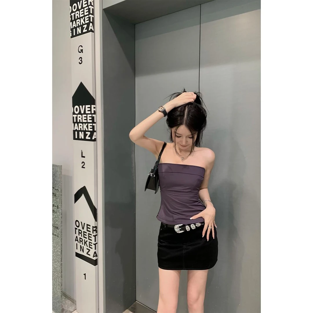 早安樊樊【3折捡漏】巨飒皮抹胸 11片裁片大用量拼接