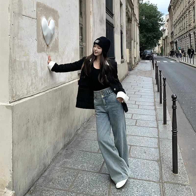 11/10「香系菱格加绒牛仔裤」绗菱格线设计 厚实加绒