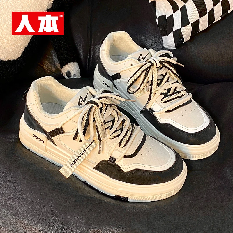人本情侣款鞋子板鞋男款2025新款爆款小白鞋男士休闲鞋百搭运动鞋