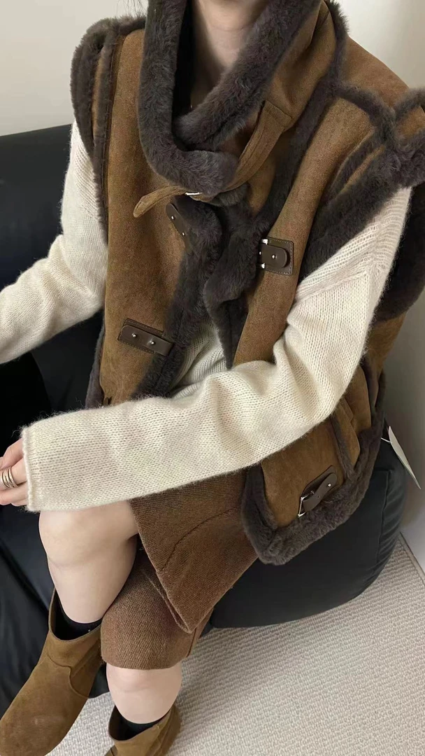 931【蝶谷】韩版百搭马甲外套女冬季新款加厚款